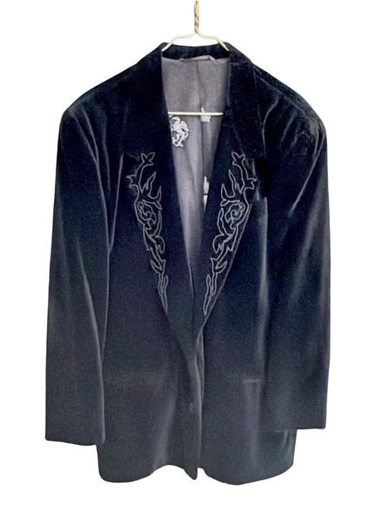 Byblos Other - Byblos Men’s Black Velvet Embroidered Blazer / Tux Jacket | Italy | 40R (US)